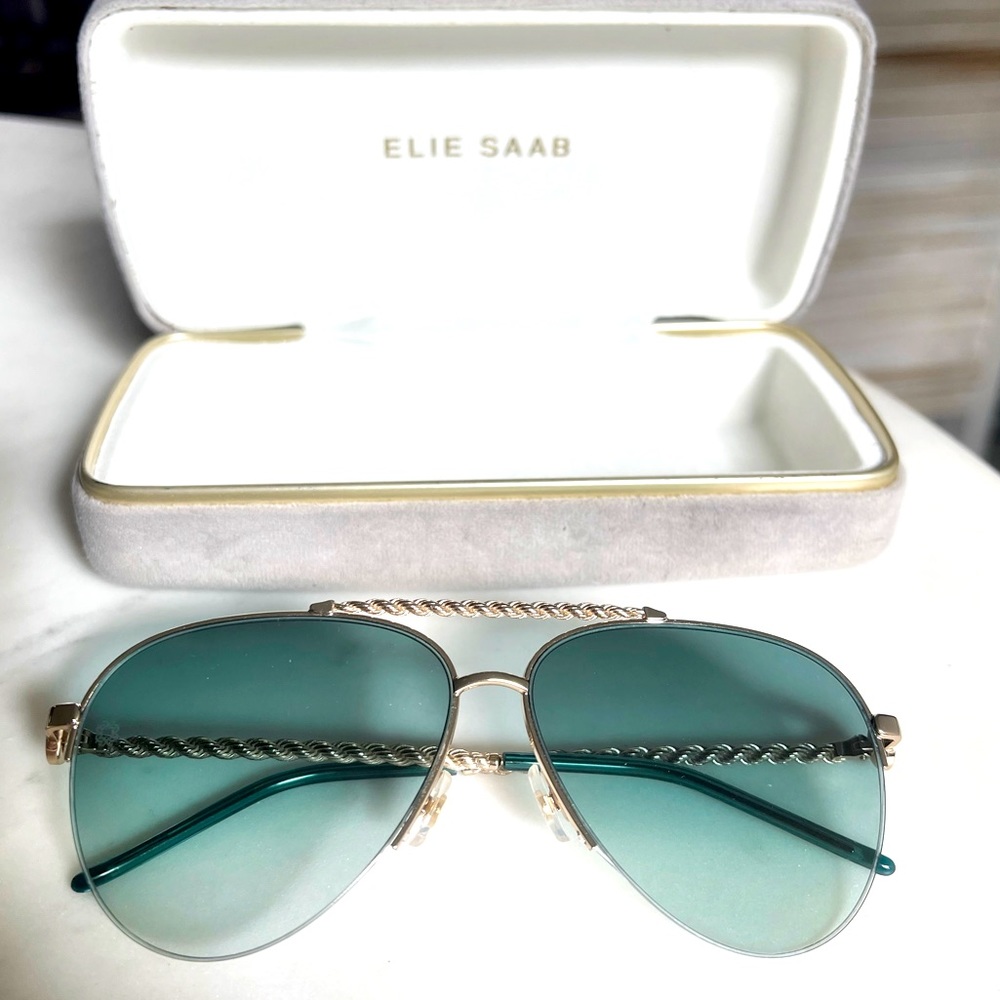 Elie Saab Braided Gold Aviators